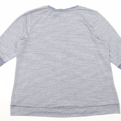 H by Halston Womens Blue Polyester Pullover Sweatshirt Size XL Pullover