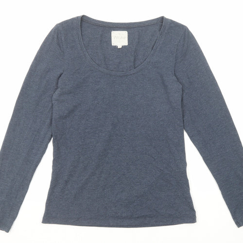 Mistral Womens Grey Cotton Basic T-Shirt Size 10 Scoop Neck