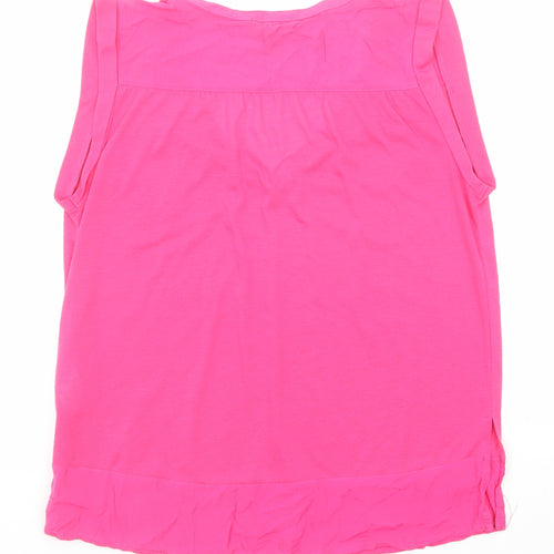 H&M Womens Pink Viscose Basic Blouse Size S V-Neck