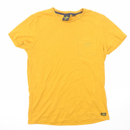 Superdry Womens Yellow Cotton Basic T-Shirt Size M Crew Neck