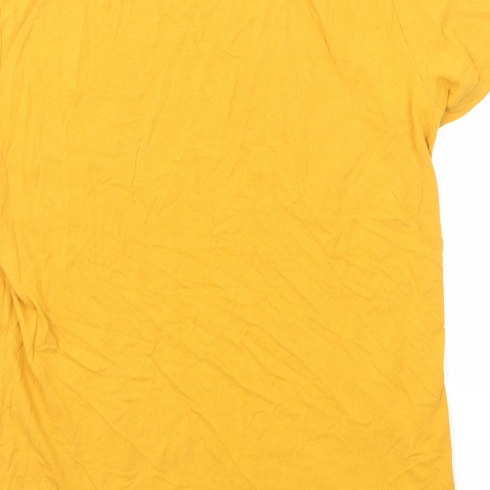 Superdry Womens Yellow Cotton Basic T-Shirt Size M Crew Neck