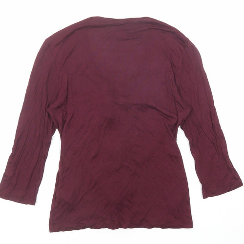 H&M Womens Purple Viscose Basic Blouse Size XS V-Neck