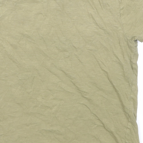 Marks and Spencer Boys Green Cotton Basic T-Shirt Size 10-11 Years Round Neck Pullover