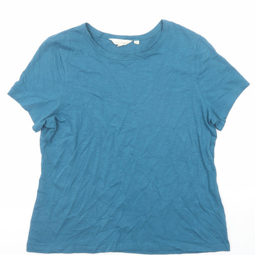 Seasalt Womens Blue Cotton Basic T-Shirt Size 16 Round Neck