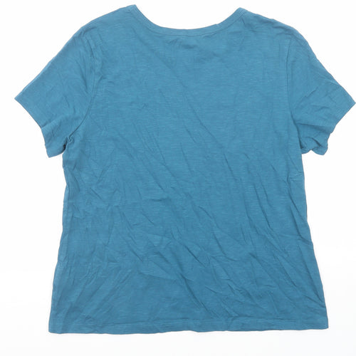 Seasalt Womens Blue Cotton Basic T-Shirt Size 16 Round Neck