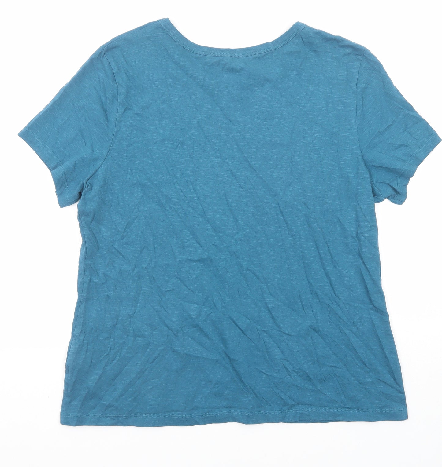 Seasalt Womens Blue Cotton Basic T-Shirt Size 16 Round Neck