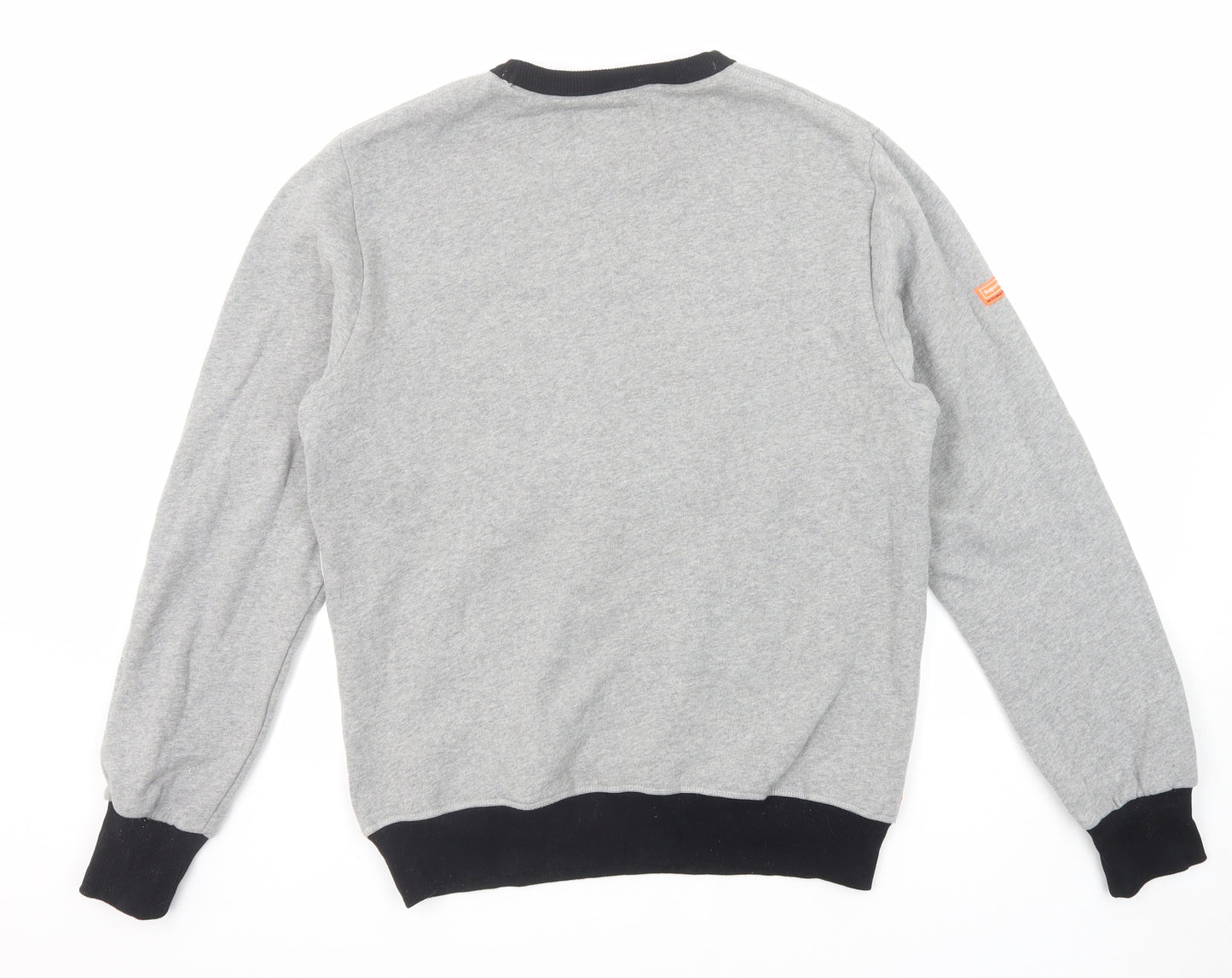 Superdry Mens Grey Cotton Pullover Sweatshirt Size XL - Colourblock