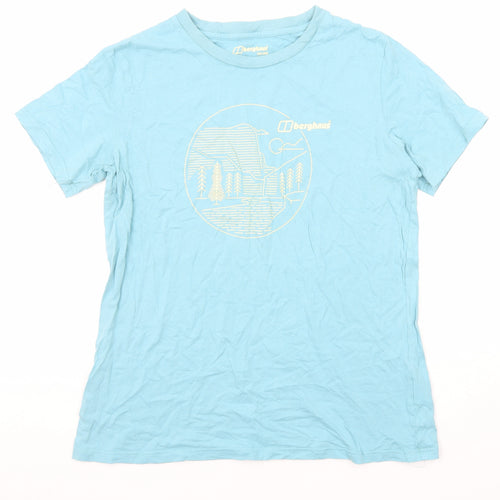 Berghaus Womens Blue Cotton Basic T-Shirt Size 14 Crew Neck