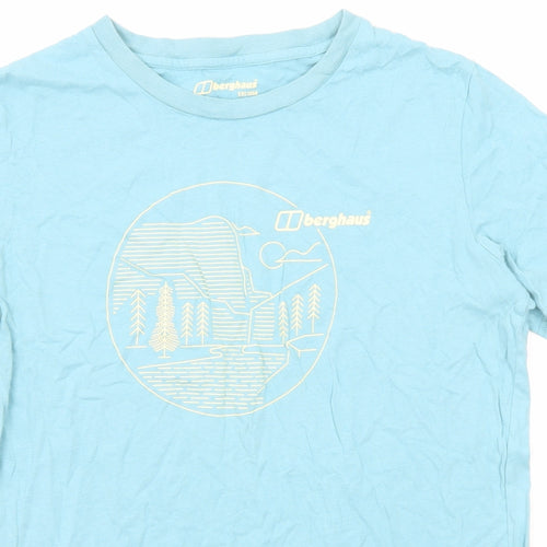 Berghaus Womens Blue Cotton Basic T-Shirt Size 14 Crew Neck