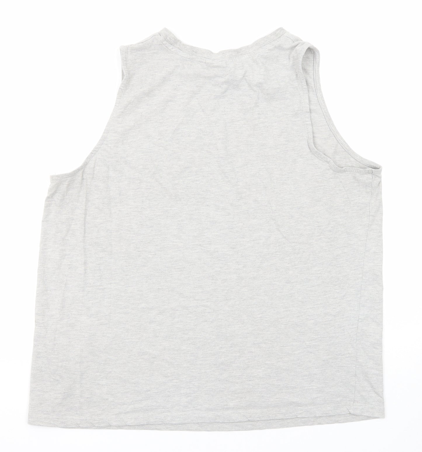 Disney Womens Grey Cotton Basic Tank Size 20 Crew Neck - Mickey Mouse