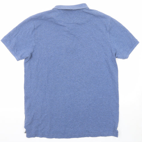 Tommy Hilfiger Mens Blue Cotton Polo Size XL Collared Button