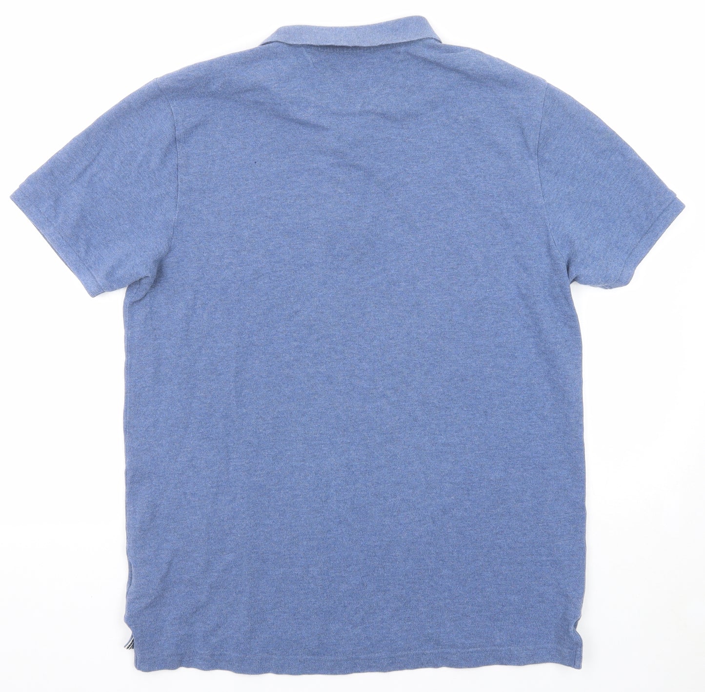 Tommy Hilfiger Mens Blue Cotton Polo Size XL Collared Button