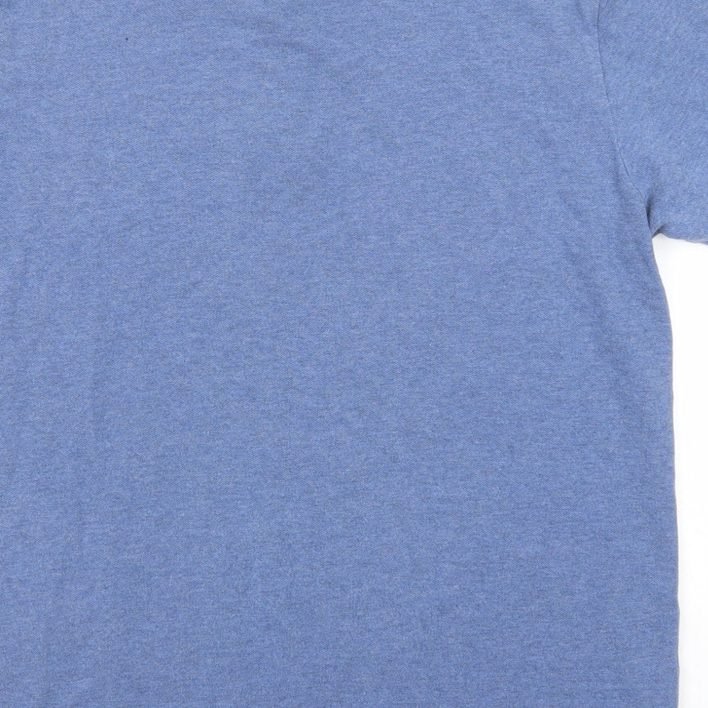 Tommy Hilfiger Mens Blue Cotton Polo Size XL Collared Button