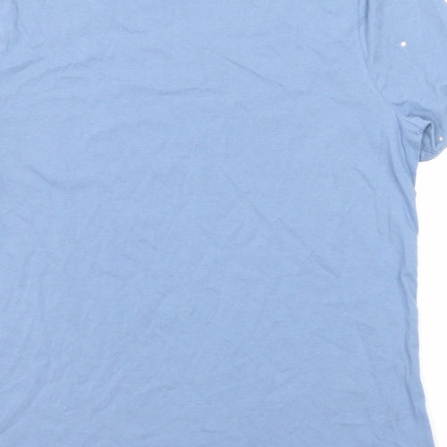 Marks and Spencer Womens Blue Cotton Basic T-Shirt Size 12 Round Neck