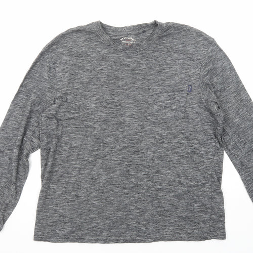 NEXT Mens Grey Cotton T-Shirt Size L Round Neck