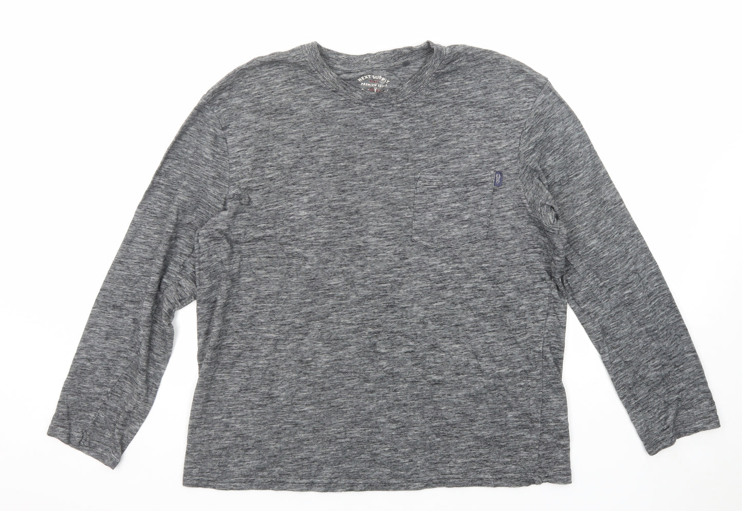 NEXT Mens Grey Cotton T-Shirt Size L Round Neck