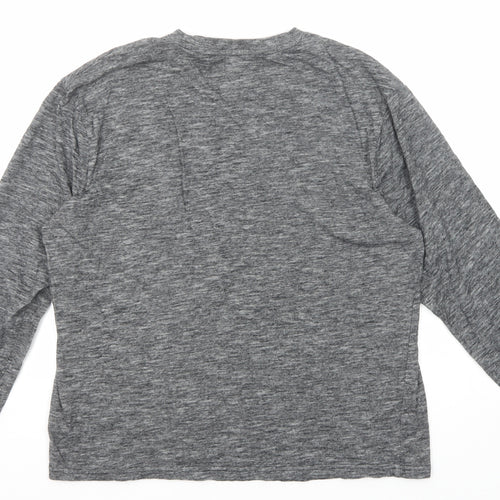 NEXT Mens Grey Cotton T-Shirt Size L Round Neck