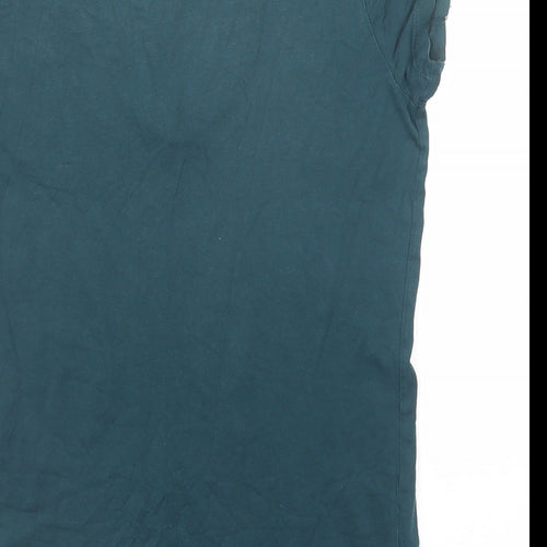 ASOS Womens Green Polyester Basic T-Shirt Size 12 V-Neck