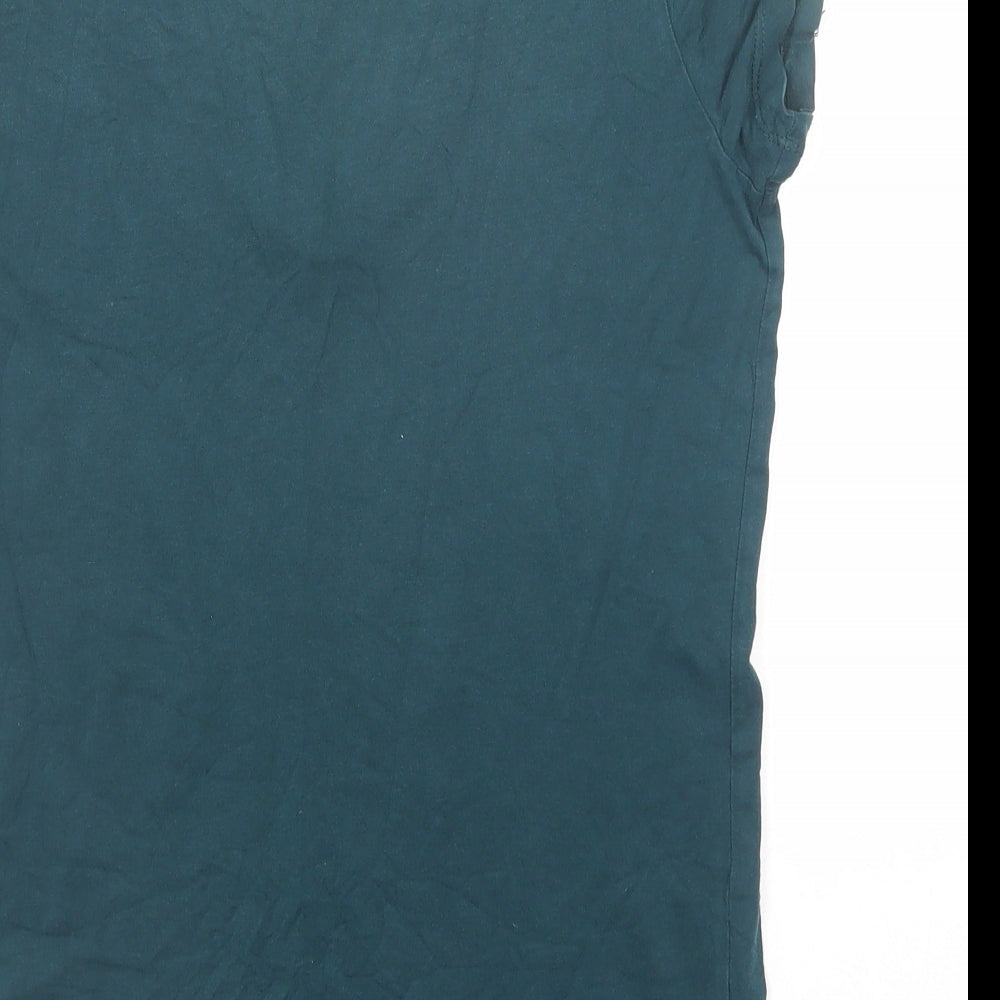 ASOS Womens Green Polyester Basic T-Shirt Size 12 V-Neck