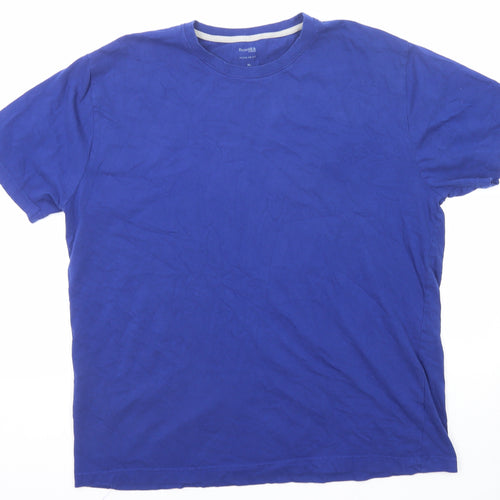 Dunnes Stores Mens Blue Cotton T-Shirt Size XL Round Neck