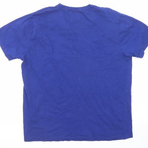 Dunnes Stores Mens Blue Cotton T-Shirt Size XL Round Neck