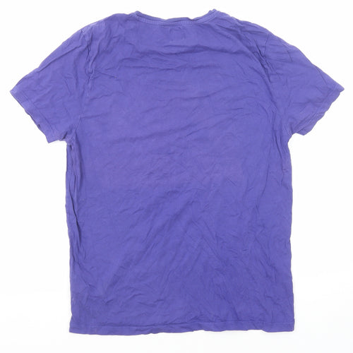 ASOS Womens Blue Cotton Basic T-Shirt Size L Round Neck