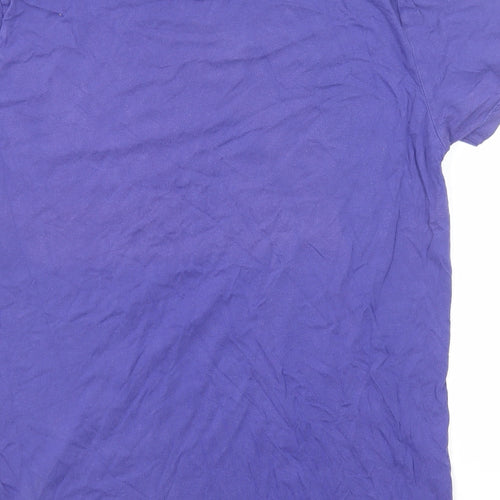 ASOS Womens Blue Cotton Basic T-Shirt Size L Round Neck