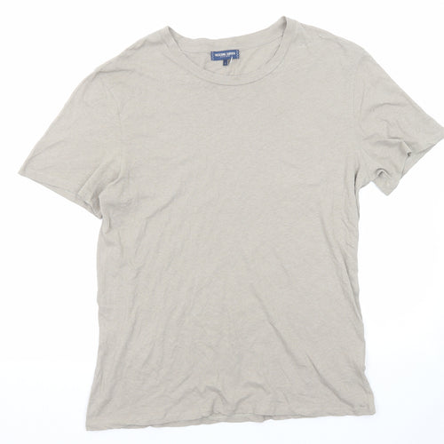 Frescobol Carioca Mens Grey Cotton T-Shirt Size L Round Neck