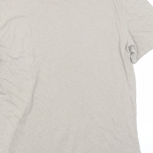 Frescobol Carioca Mens Grey Cotton T-Shirt Size L Round Neck