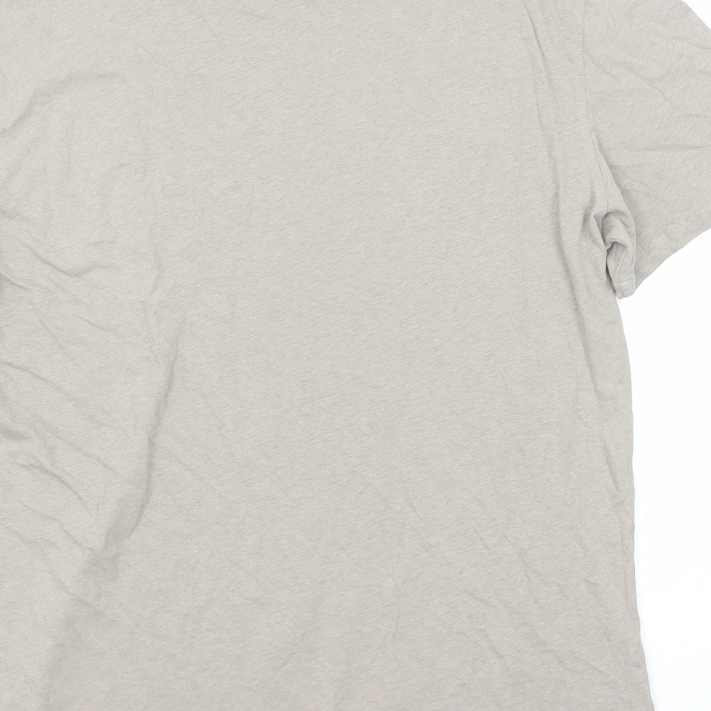 Frescobol Carioca Mens Grey Cotton T-Shirt Size L Round Neck