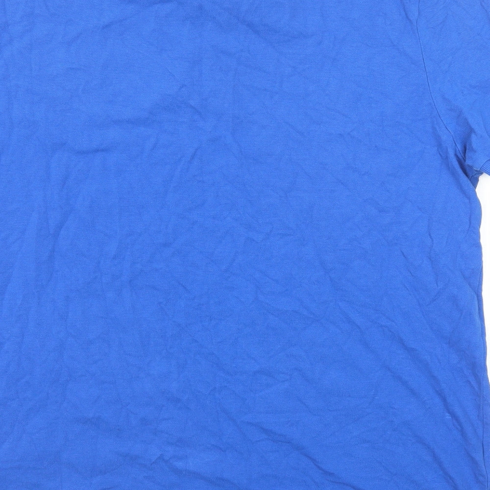 US Polo Assn. Mens Blue Cotton Polo Size 3XL Collared Button