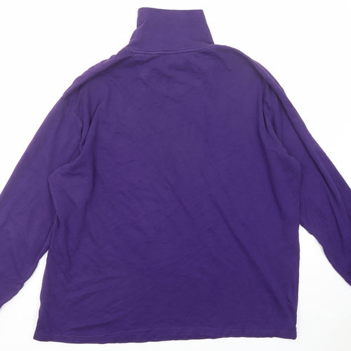 MCNEAL Womens Purple Cotton Basic T-Shirt Size 2XL Roll Neck