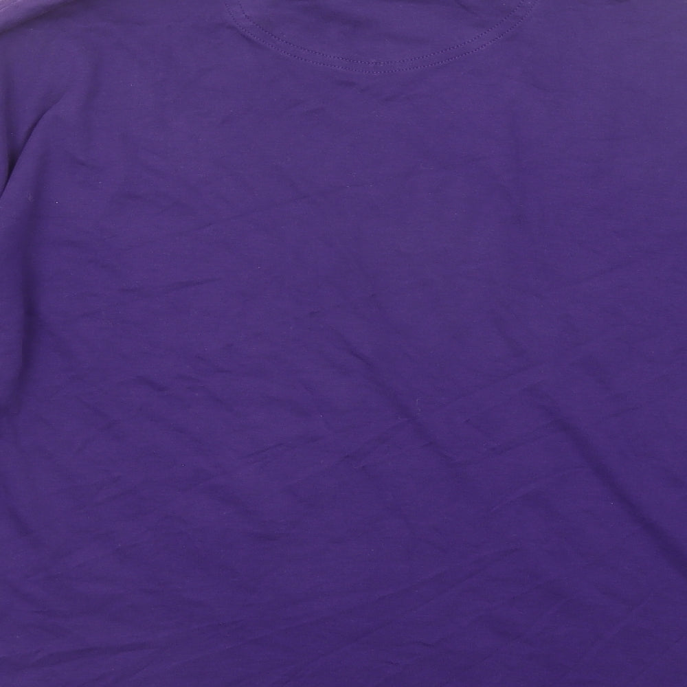MCNEAL Womens Purple Cotton Basic T-Shirt Size 2XL Roll Neck