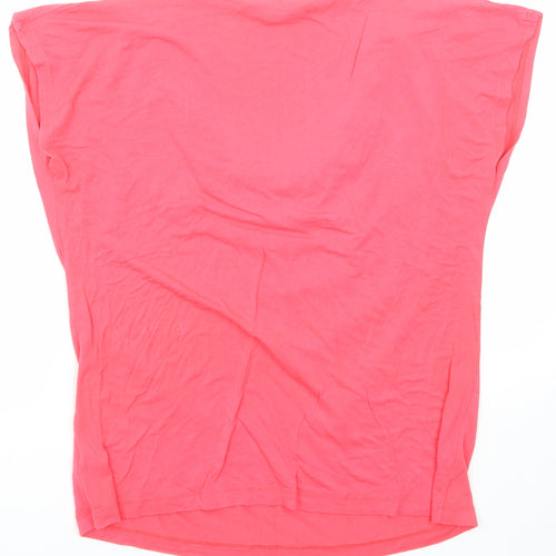 Debenhams Womens Pink Viscose Basic T-Shirt Size 16 Cowl Neck