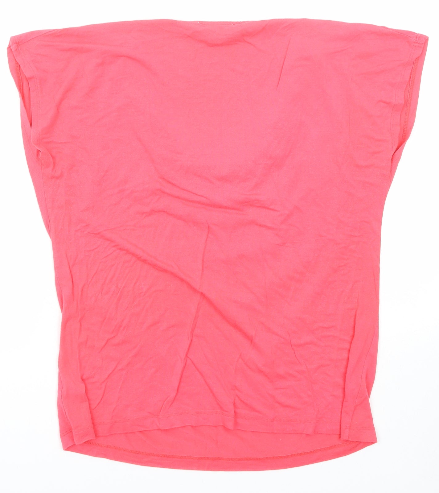 Debenhams Womens Pink Viscose Basic T-Shirt Size 16 Cowl Neck