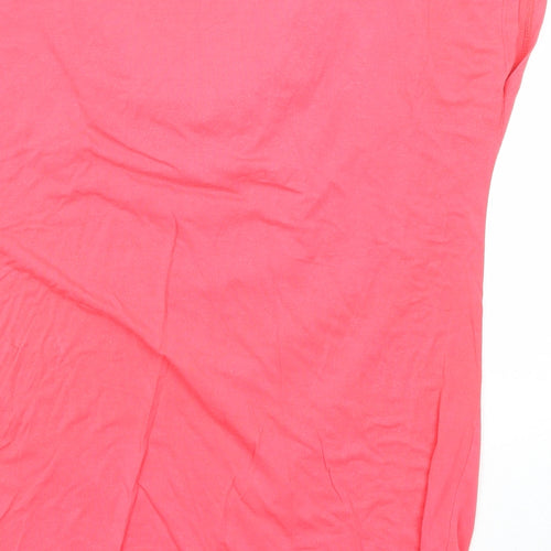 Debenhams Womens Pink Viscose Basic T-Shirt Size 16 Cowl Neck