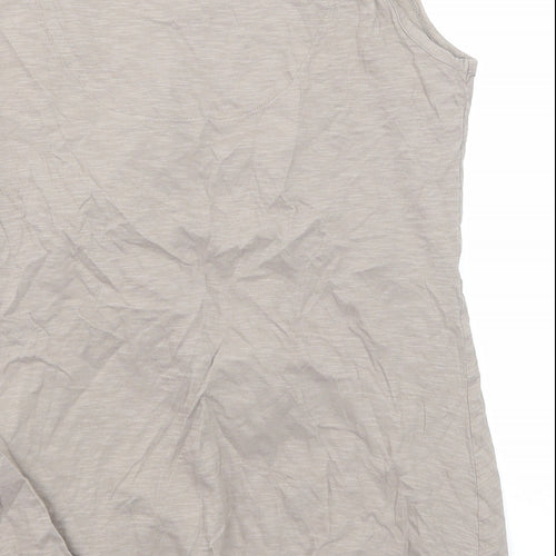 Monsoon Womens Beige Cotton Basic Tank Size 14 Scoop Neck