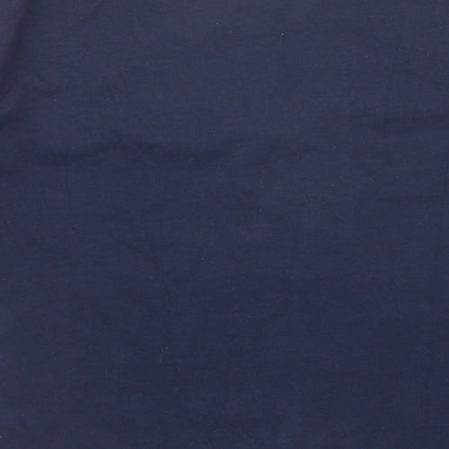 Unfolded Womens Blue Cotton Basic T-Shirt Size 14 Henley