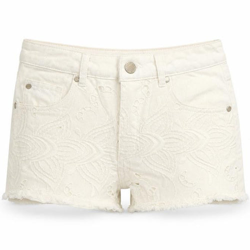 Miss Selfridge Womens Ivory Cotton Cut-Off Shorts Size 8 L3 in Regular Button