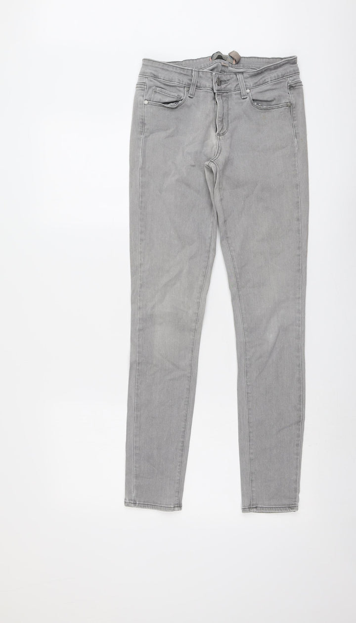 Paige Womens Grey Cotton Skinny Jeans Size 27 in L29 in Regular Button