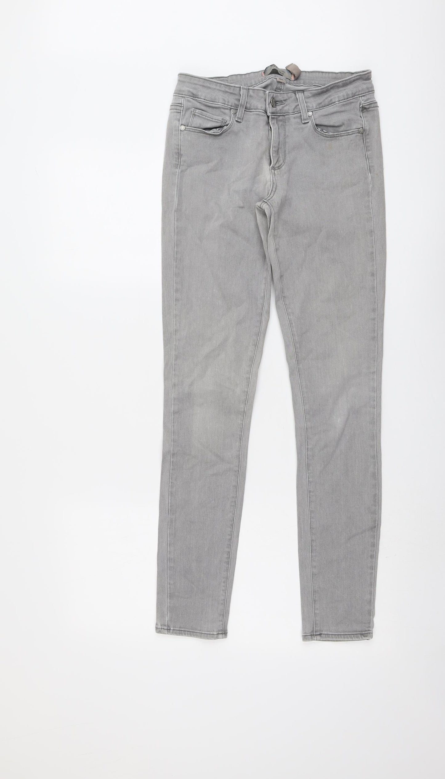 Paige Womens Grey Cotton Skinny Jeans Size 27 in L29 in Regular Button