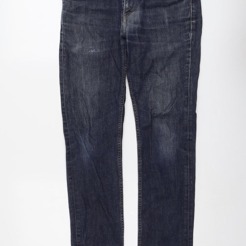 Levi's Mens Blue Cotton Straight Jeans Size 30 in L30 in Regular Button