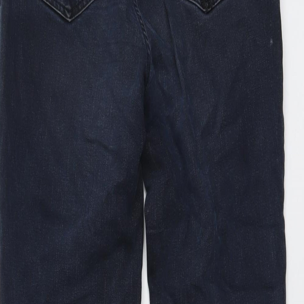 Per Una Womens Blue Cotton Straight Jeans Size 8 L28 in Regular Button
