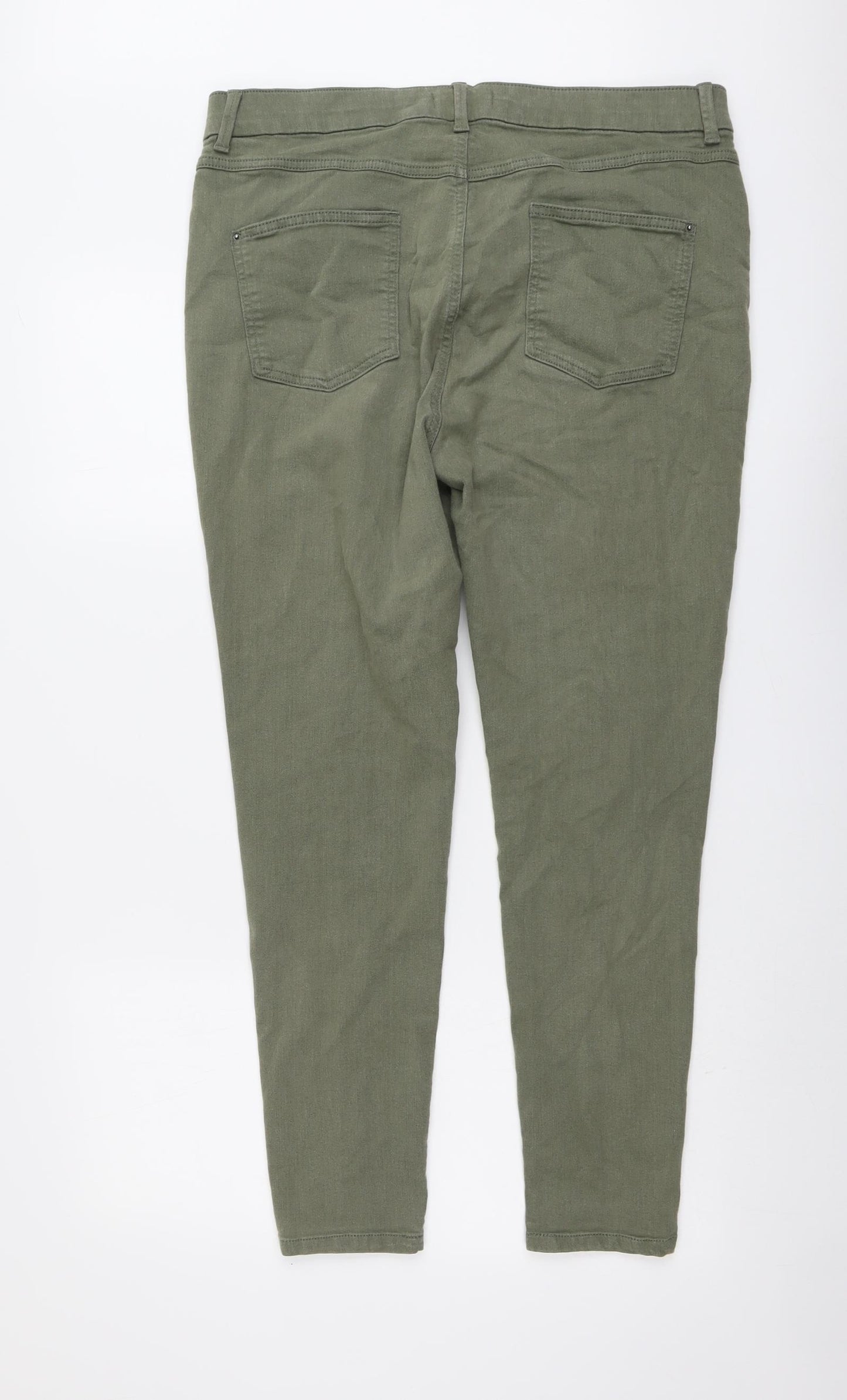 Marks and Spencer Womens Green Cotton Jegging Jeans Size 20 L28 in Regular Button
