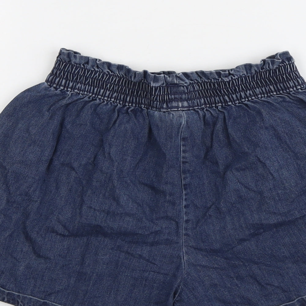NEXT Girls Blue Cotton Sailor Shorts Size 9 Years Regular
