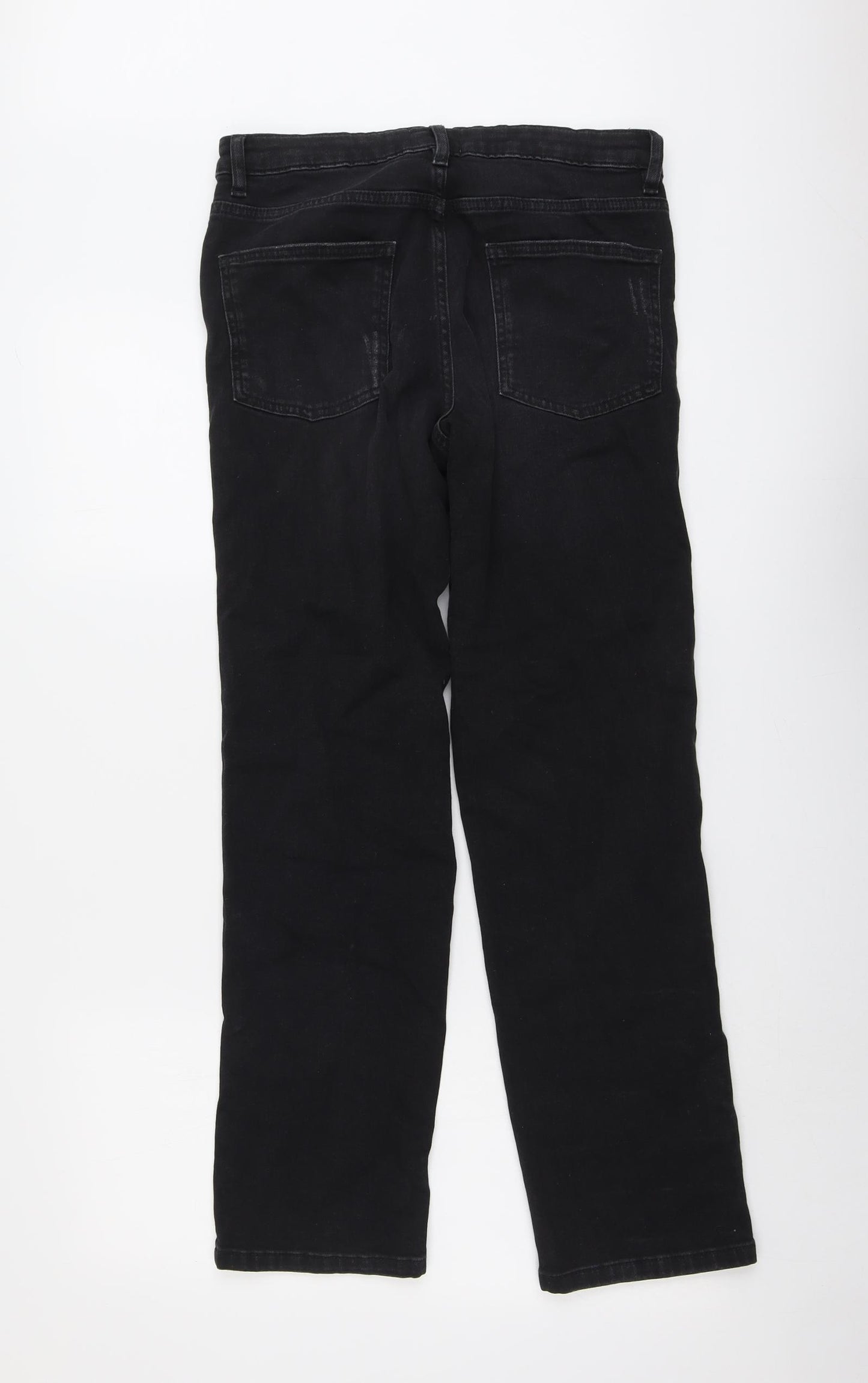Hush Womens Grey Cotton Straight Jeans Size 8 L29 in Regular Button