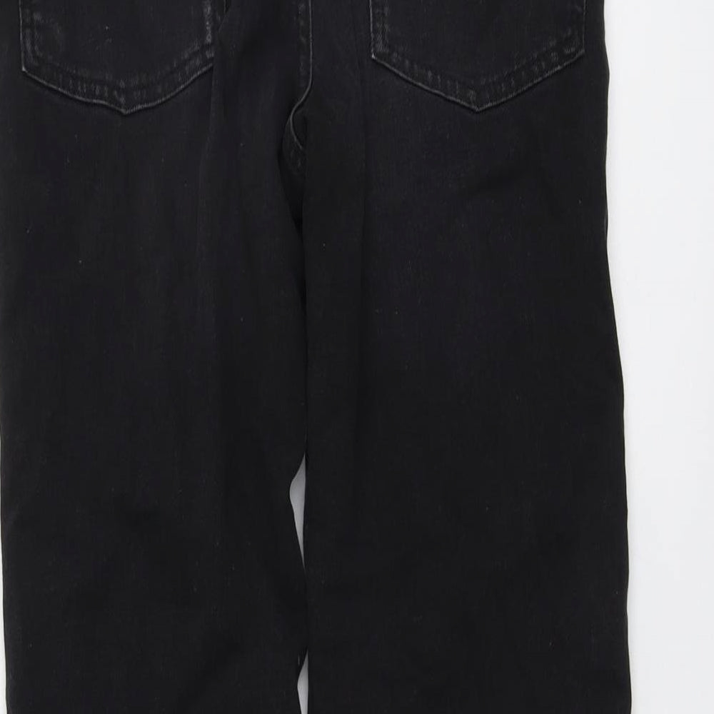 Hush Womens Grey Cotton Straight Jeans Size 8 L29 in Regular Button