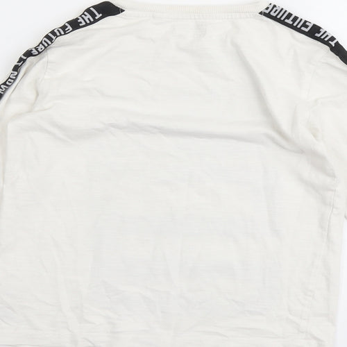 NEXT Boys White Cotton Basic T-Shirt Size 8 Years Round Neck Pullover - UNLTD