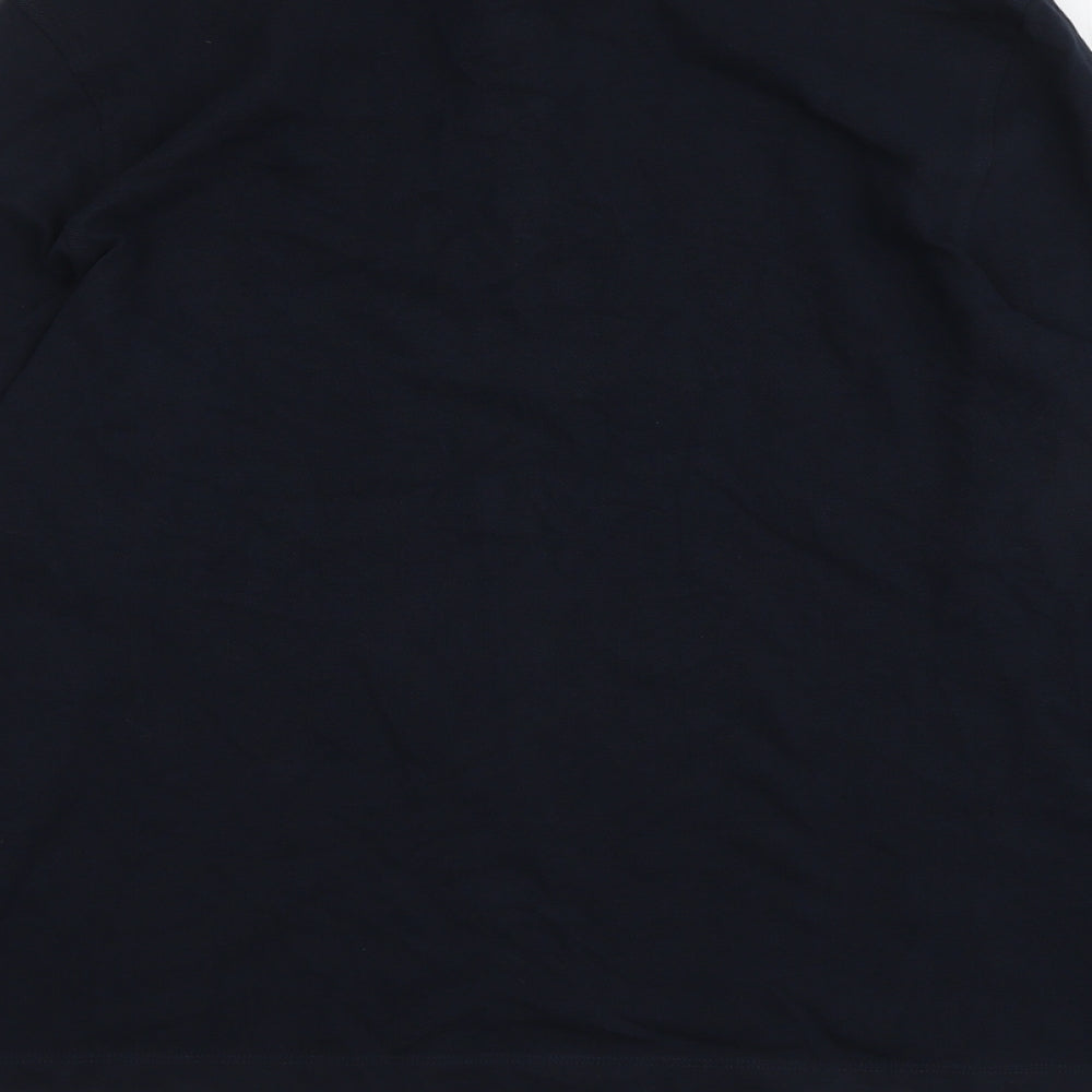 Marks and Spencer Mens Blue Cotton Polo Size M Collared Button