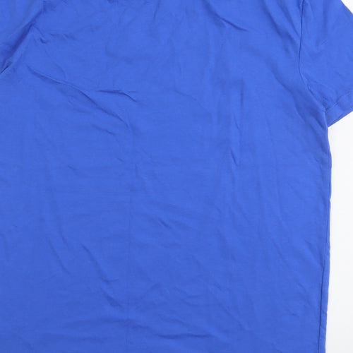 Marks and Spencer Boys Blue Cotton Basic T-Shirt Size 13-14 Years Round Neck Pullover - Brooklyn NYC